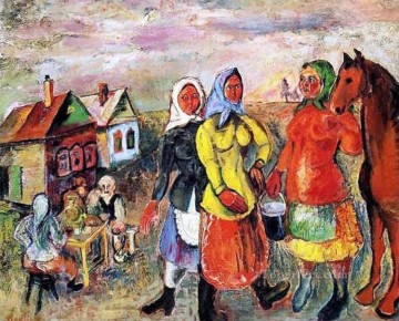 in a russian village 1926 Russian Oil Paintings
